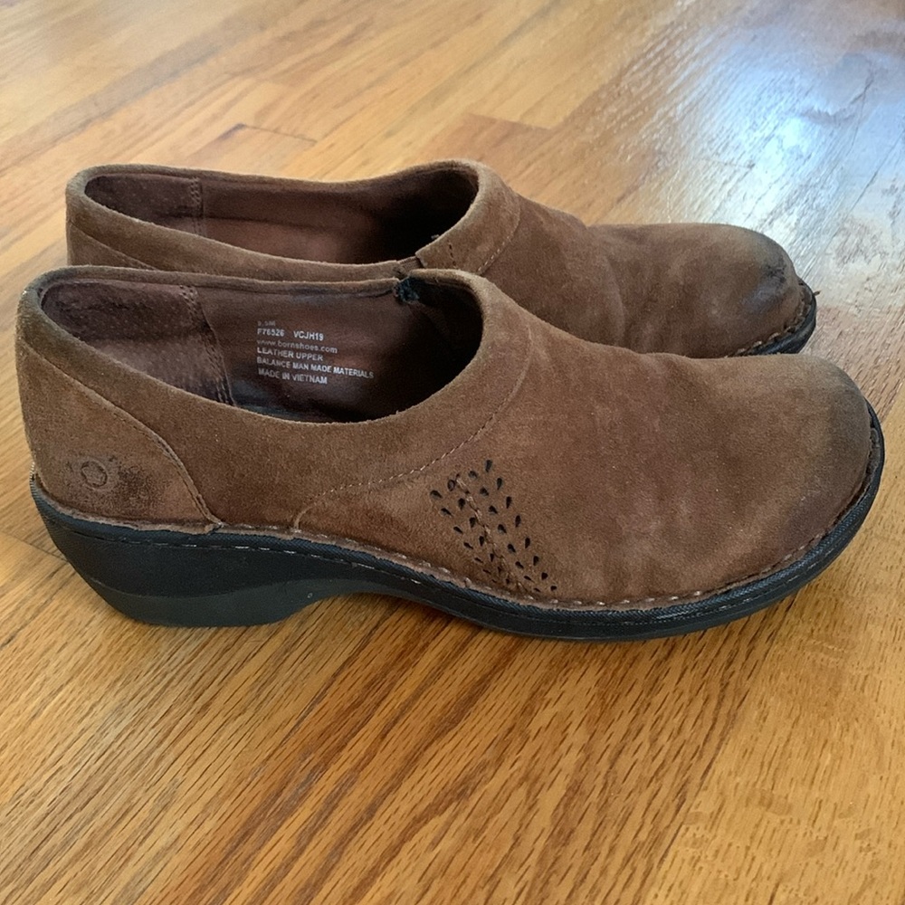 Born Brown Leather Clogs